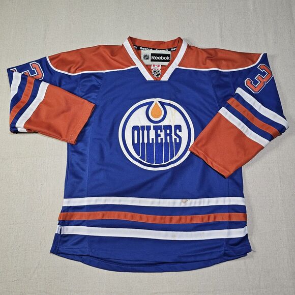 Reebok CCM NHL Edmonton Oilers Jersey Size 48/L #13 Cam Barker READ DESCRIPTION - Picture 1 of 10